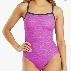 NIKE Cheetah Print Racerback One-Piece Swimsuit